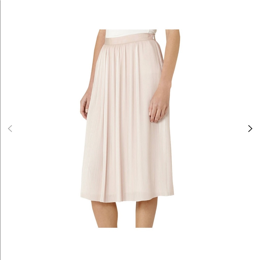 Reiss Adalie two tone midi skirt - blush
